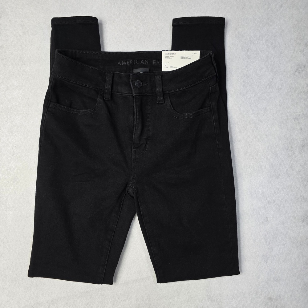 American Eagle Dream Stretch High Rise Jegging True Black Size 2 Long 26W 2654